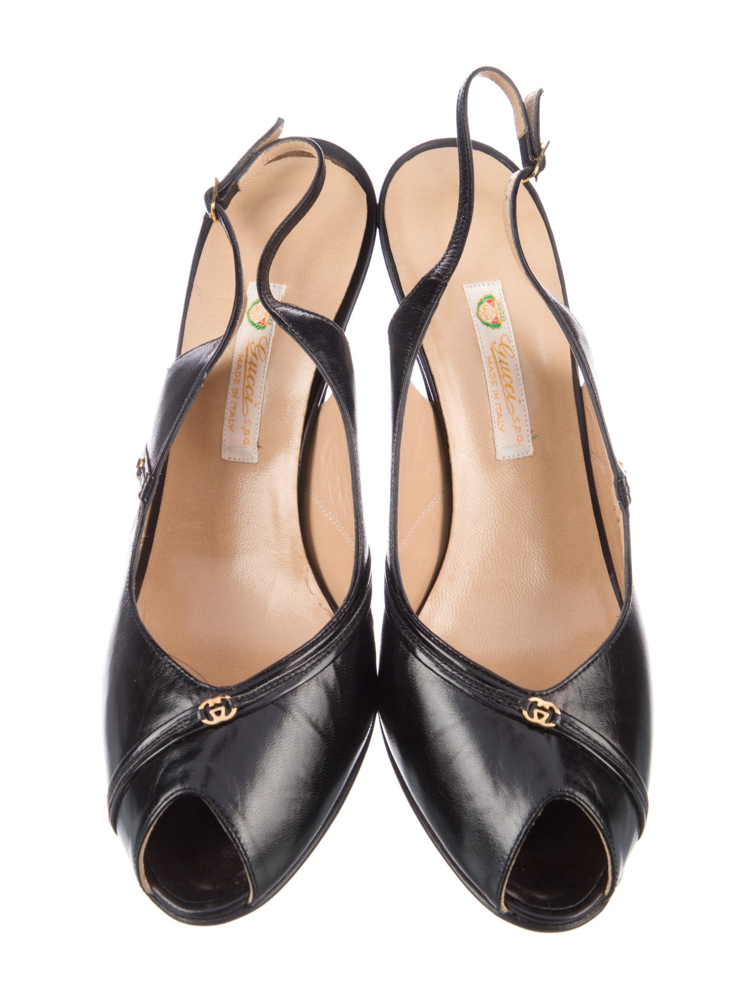Gucci Vintage Interlocking G Logo Slingback Pumps